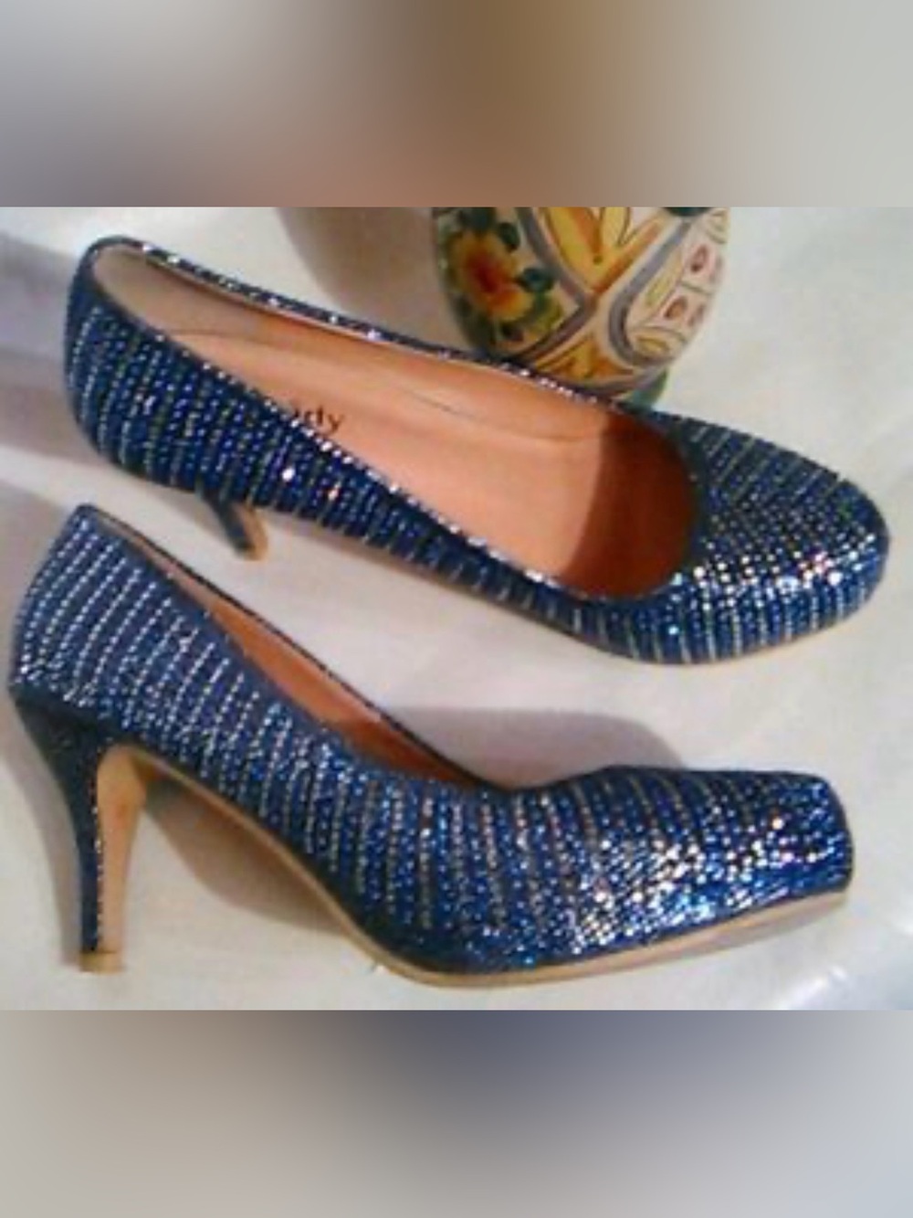 Elegant Blue Sparkle Women's Pumps